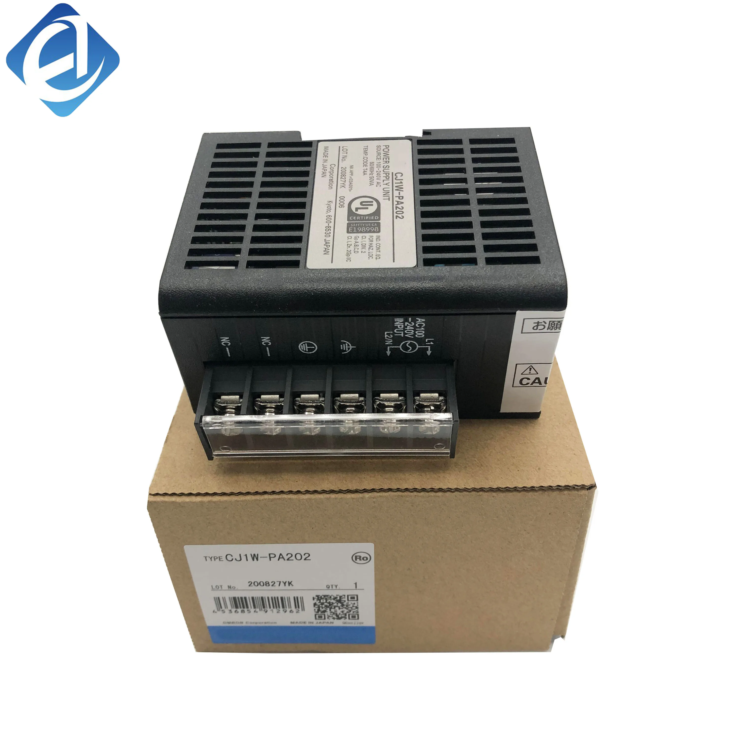 New Original Omron CJ1W-PA202 power supply module. Supplies stable rated power for CJ1 series PLC racks and extension units. With overcurrent and overvoltage protection, high stability and durability for industrial automation control systems.