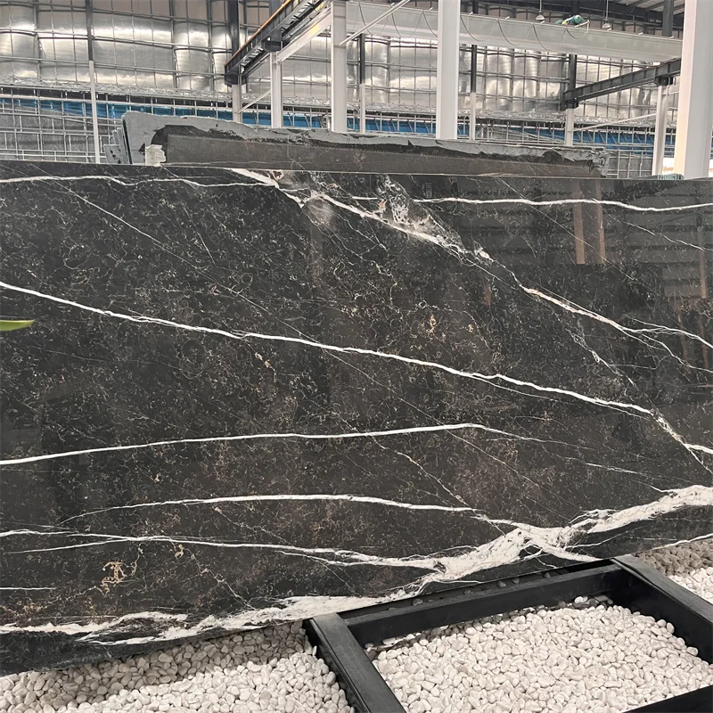 product factory price eiffel black marble with gold veins slab for interior wall and floor design black marble countertop-1