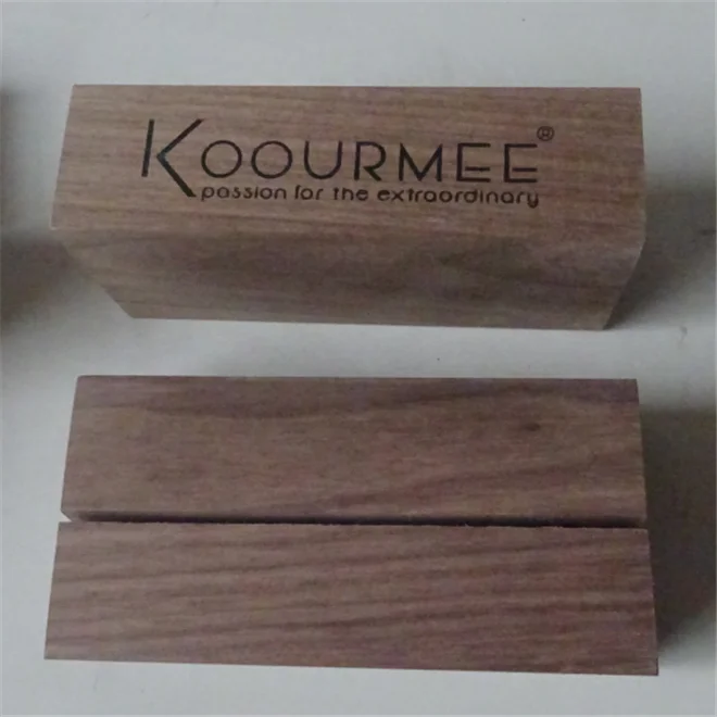 Rustic Walnut Wood Table Number Holders Photo Holder Single Slot Wooden Display Stands for Acrylic Signs
