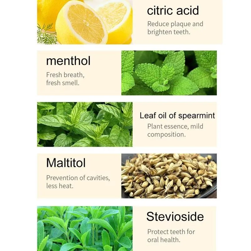 60 Tablets/box Dental Toothpaste Particles Whitening Tooth Removal ...