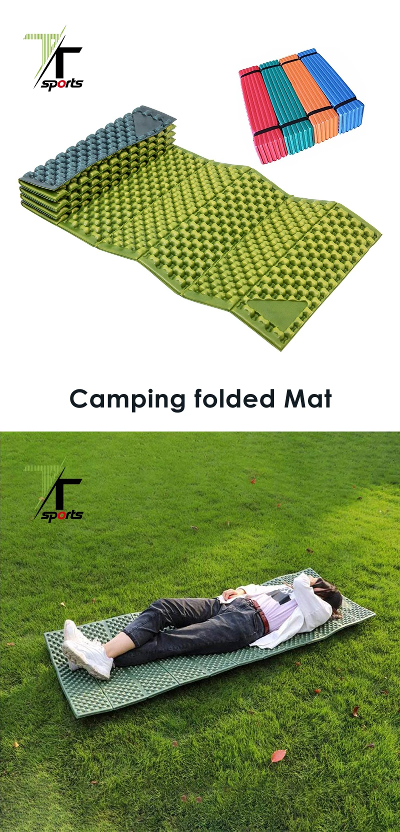 Colorful Moistureproof Fold Up Sleeping Camping Folding Mat Pad For