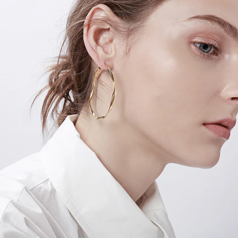 Buy Twist Round Hoop Earrings,Circle 