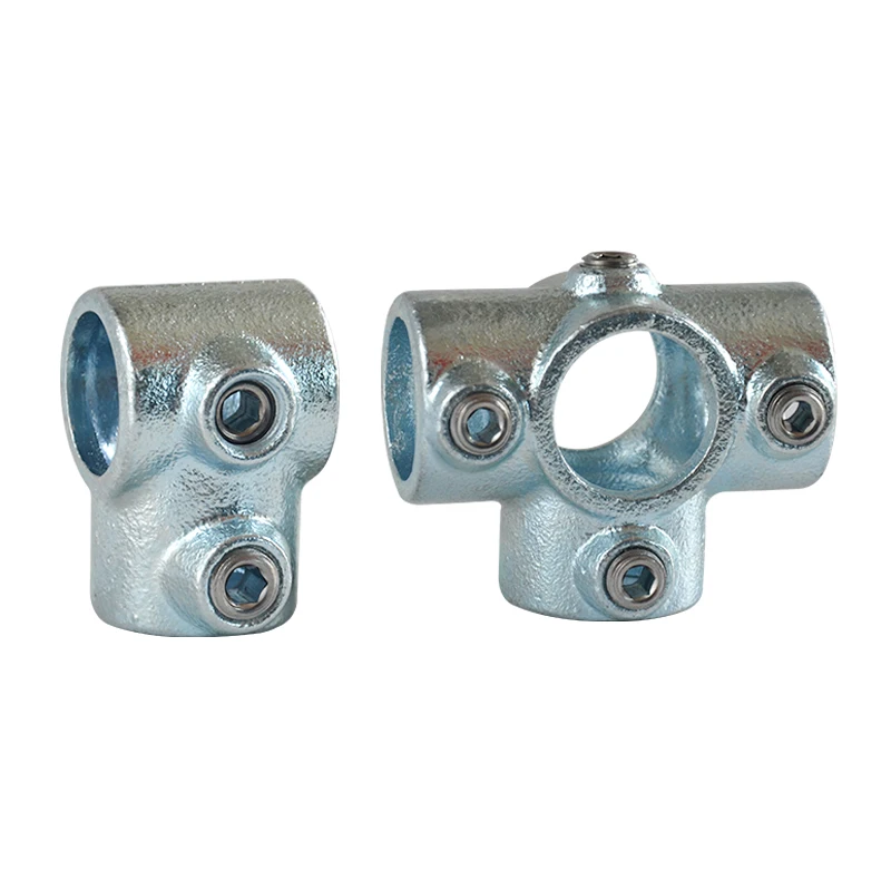 Hot Sell Malleable Cast Iron Pipe Fittings Key Clamp Tube Fittings  Galvanized Pipe Connector Cross Tee