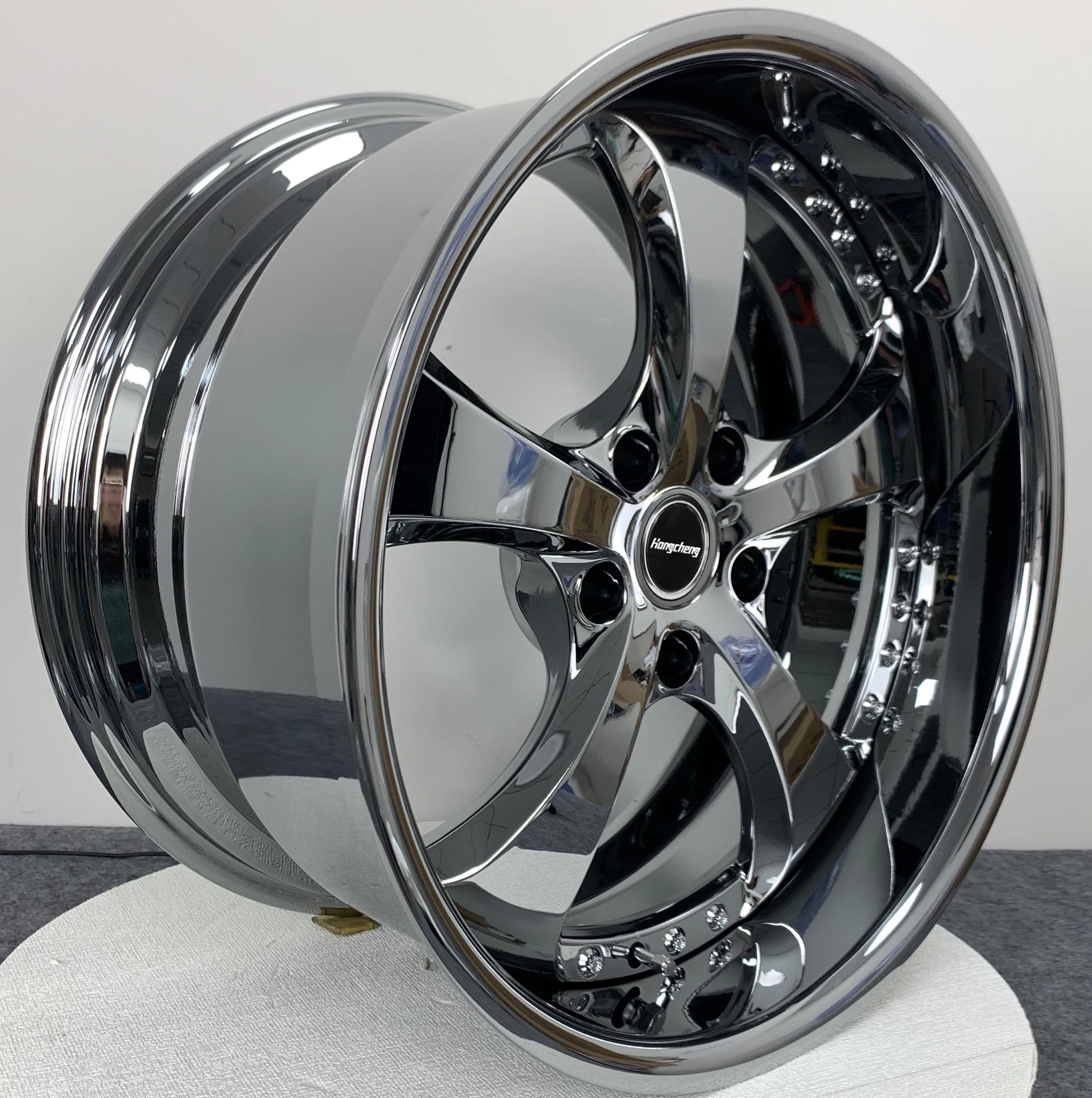Custom Chrome 2 & 3 Piece Forged Alloy Wheels 18-22 Inch Deep Dish Rims ...