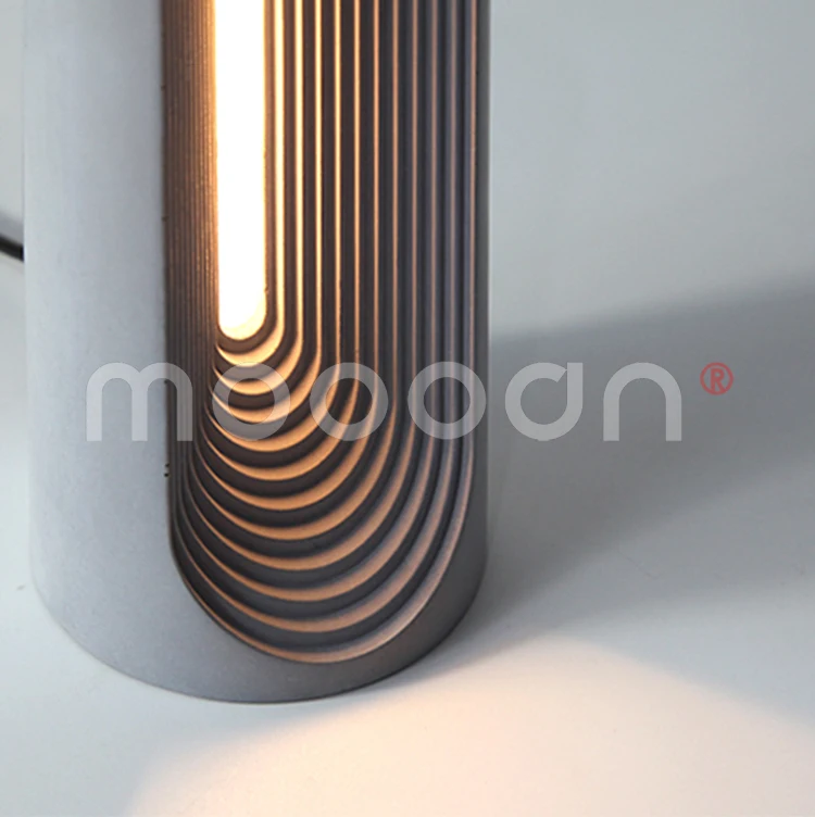 Modern cylinder shade led industrial cement night light concrete table lamp for bedroom