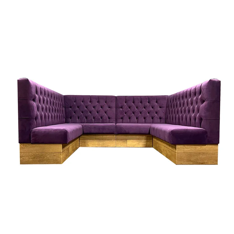Classic Design Half Circle U Shape Coffee Shop Restaurant Booth Seating High Back Luxury Hotel Restaurant Furniture