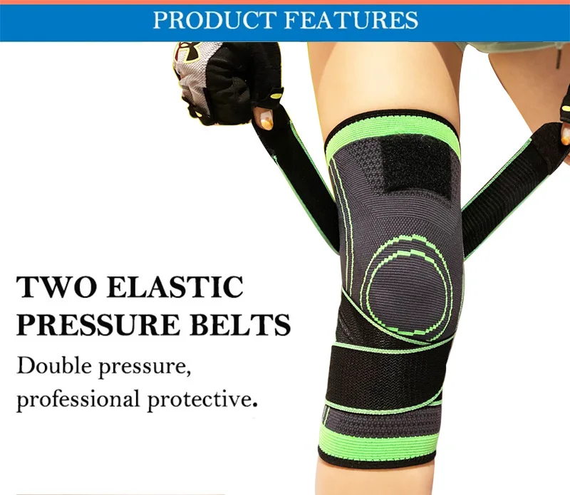 Anti - Shedding Knee Brace Pad Leg Cushion Magic Straps Kneecap Sports Rodilleras Moto  Elastic Adjust Made in China Best Price