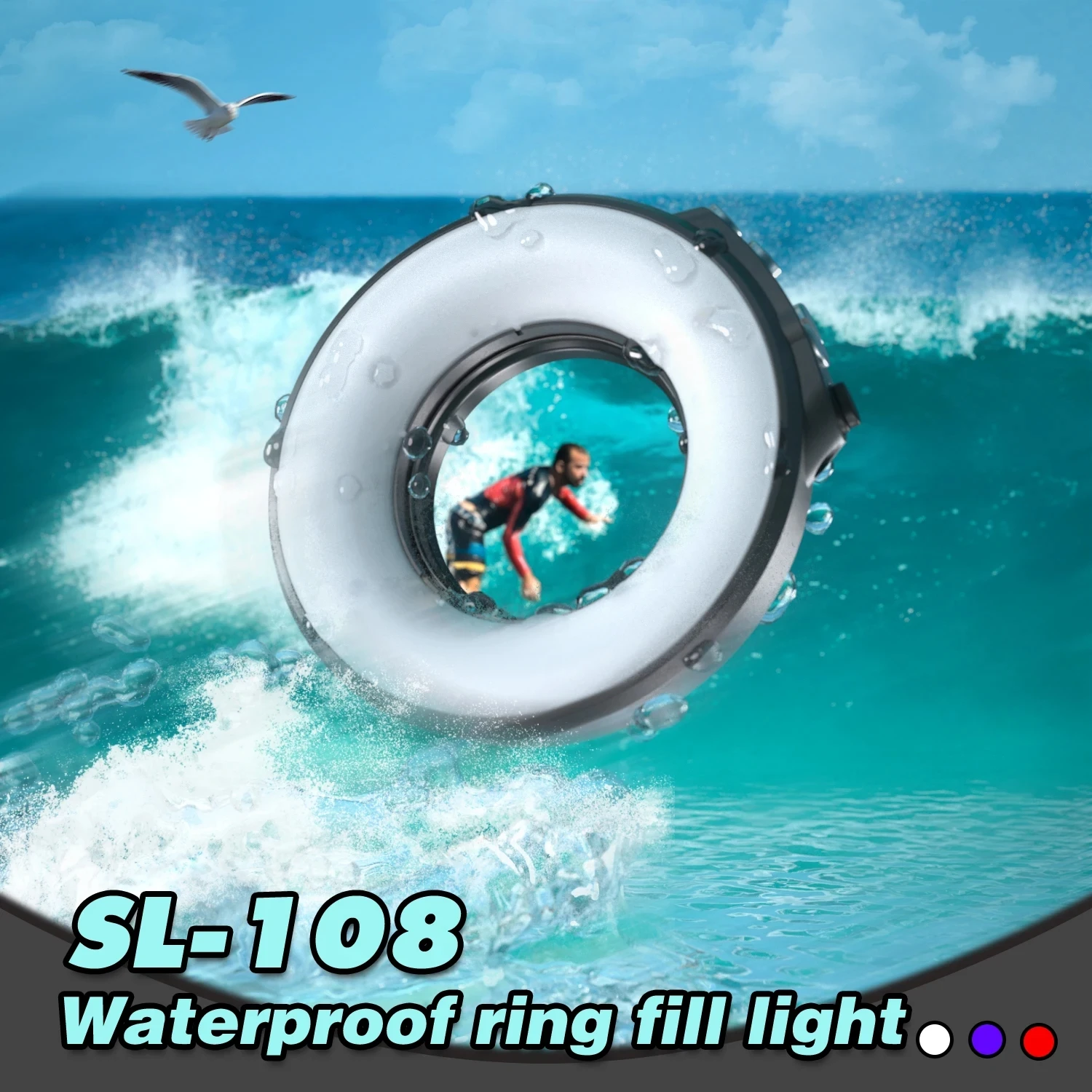 【新品未使用】ダイビングリングライト Seafrogs SL-108【即購入可】 Seafrogs SL-108 Waterproof Ring Light - 1200 Lumen Diving