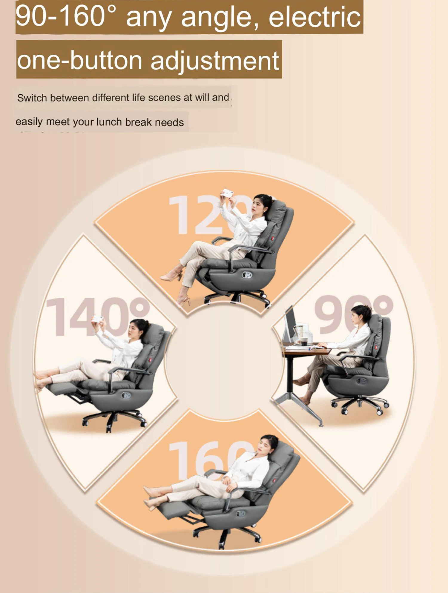 Genuine Leather Executive Leather Office Electric Adjustable Office