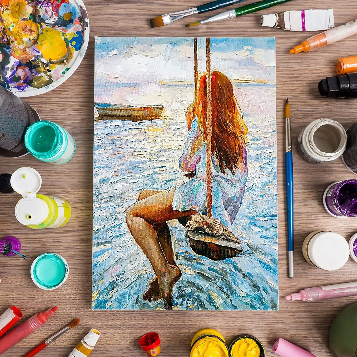 Acid Free Art Boards ESRICH Professional Linen Canvas Panels - 5 Pack ...