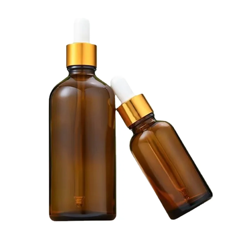 NQFIBER Screen Printing Tamper Proof 10ml Amber Glass Oil Bottle With Euro Stopper  Dropper Serum Bottles Essential