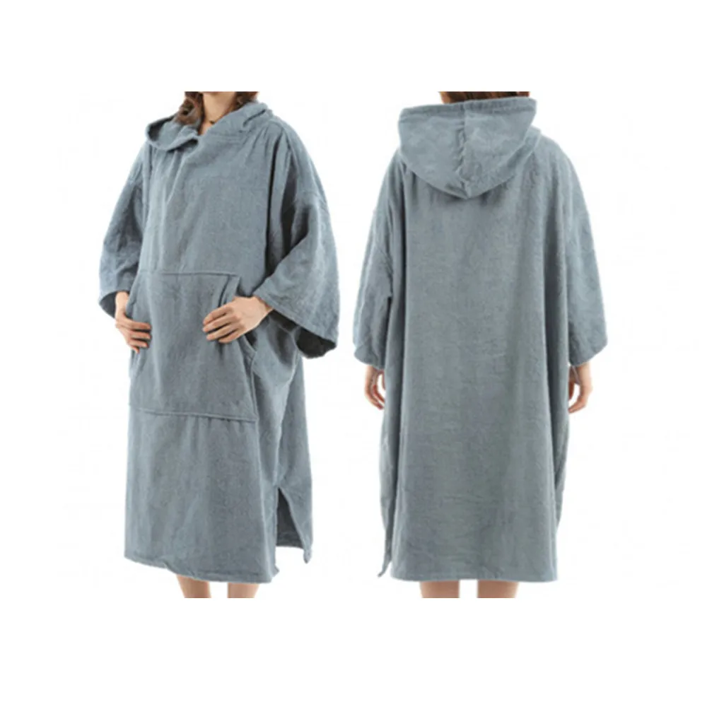 OEM Comfortable Adult Changing Robe Embroidery Logo Microfiber Towel Surf Poncho