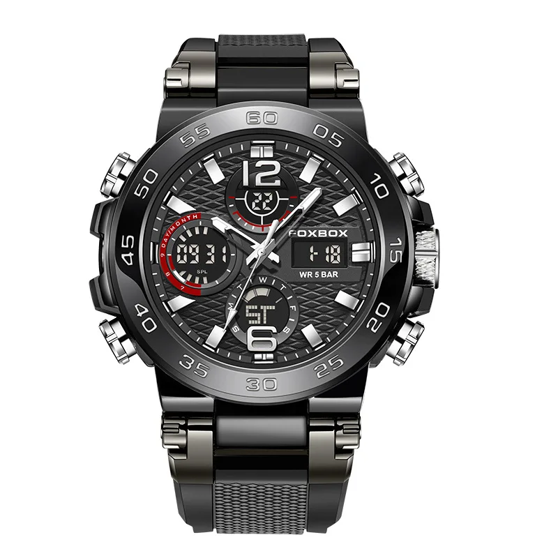 Luxury Sport Men's Watch - FOXBOX Dual Display Chronograph