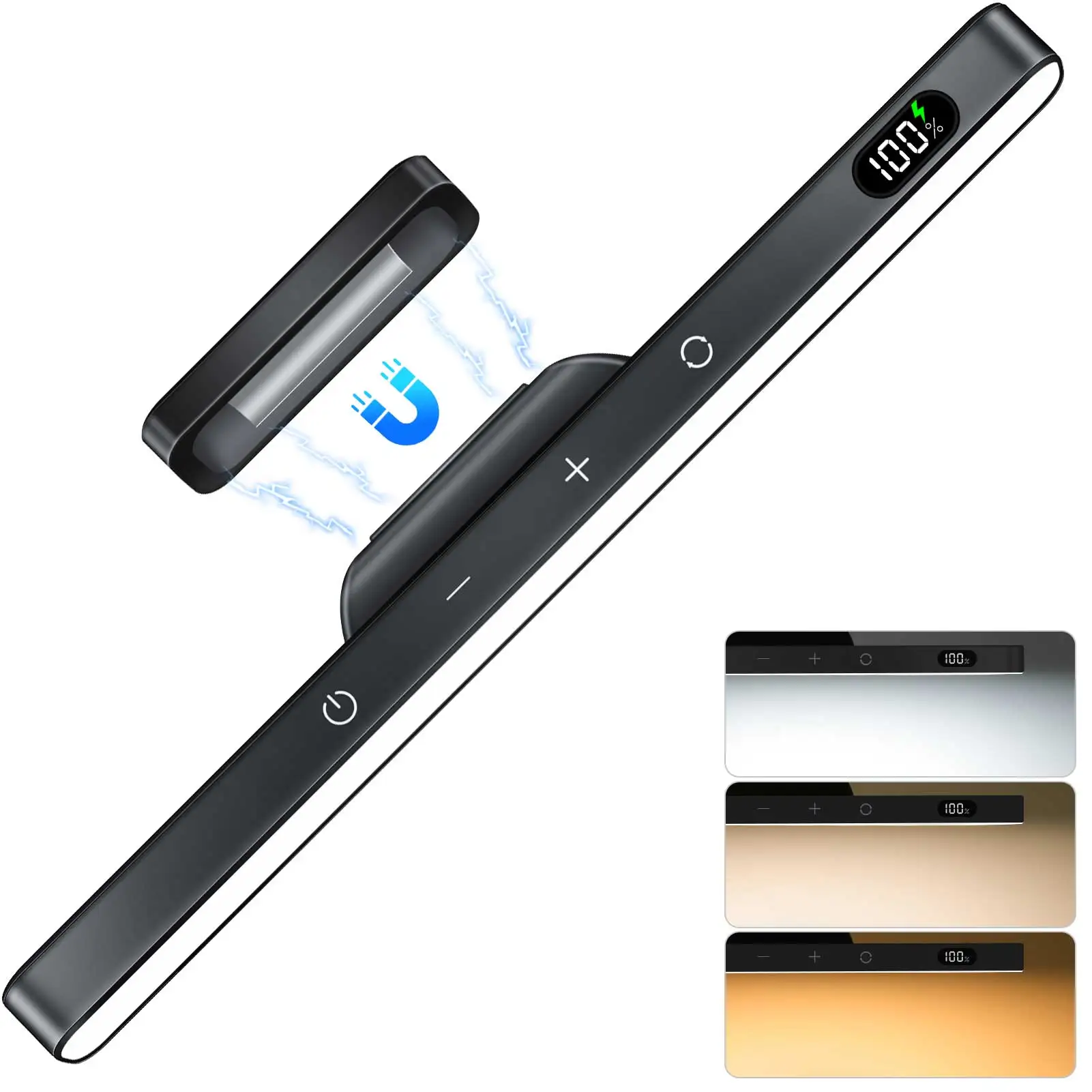 5W LED Rechargeable Touch Light Bar, 2500mAh Battery, Stick on Magnetic Mount, for Reading, Cabinet, Makeup Mirror, bedside wall