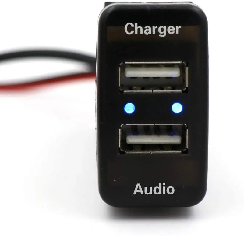 Cargador De Coche USB De Doble Puerto De Alta Velocidad Con Conector De Audio Para Toyota - China Cargador Dual USB, Cargador De Coche