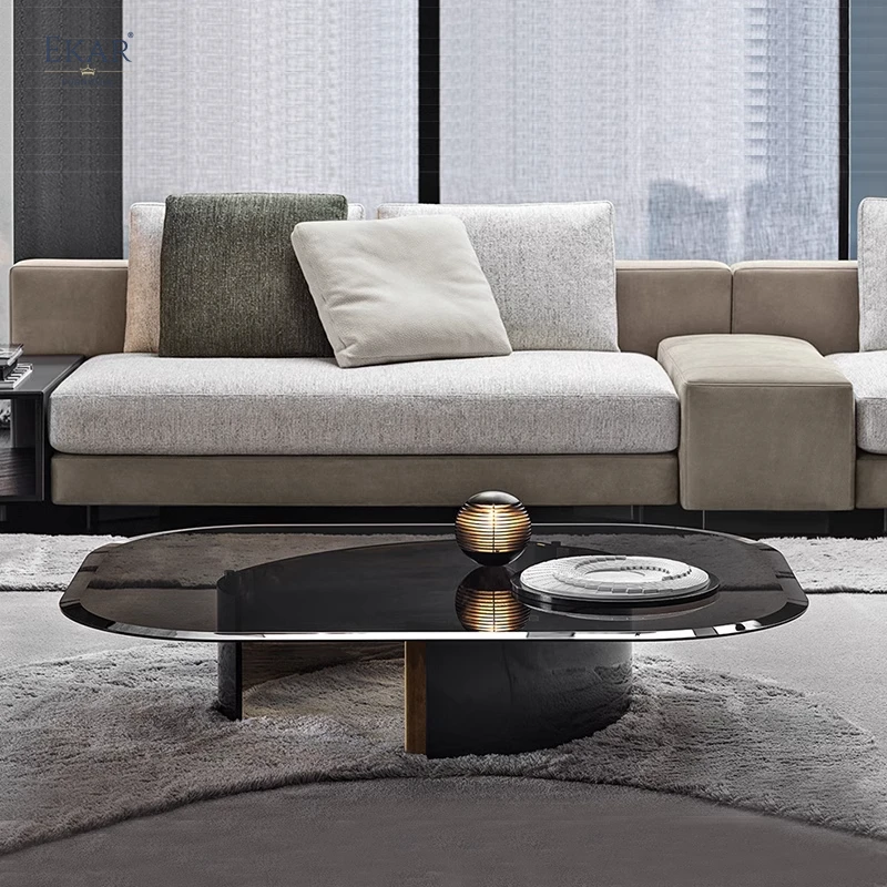 product new design sleek tempered golden glass coffe table living room furniture sets designer coffee table-59