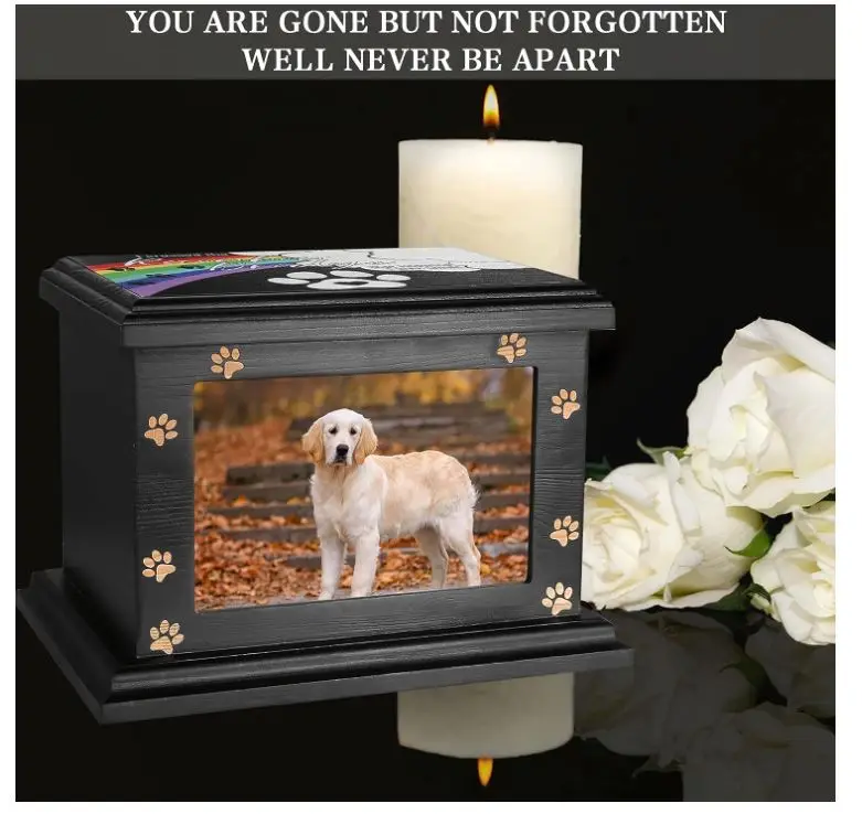 Urna In Legno Per Cani Con Cornice Foto - Scatola Commemorativa Elegante Per Animali Domestici - Foto 12