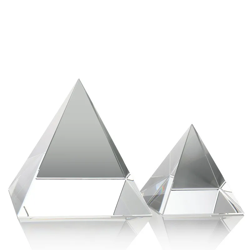 Wholesale Blank K9 Crystal Pyramid Prism Optical Glass Prisms Paperweight  For Decoration