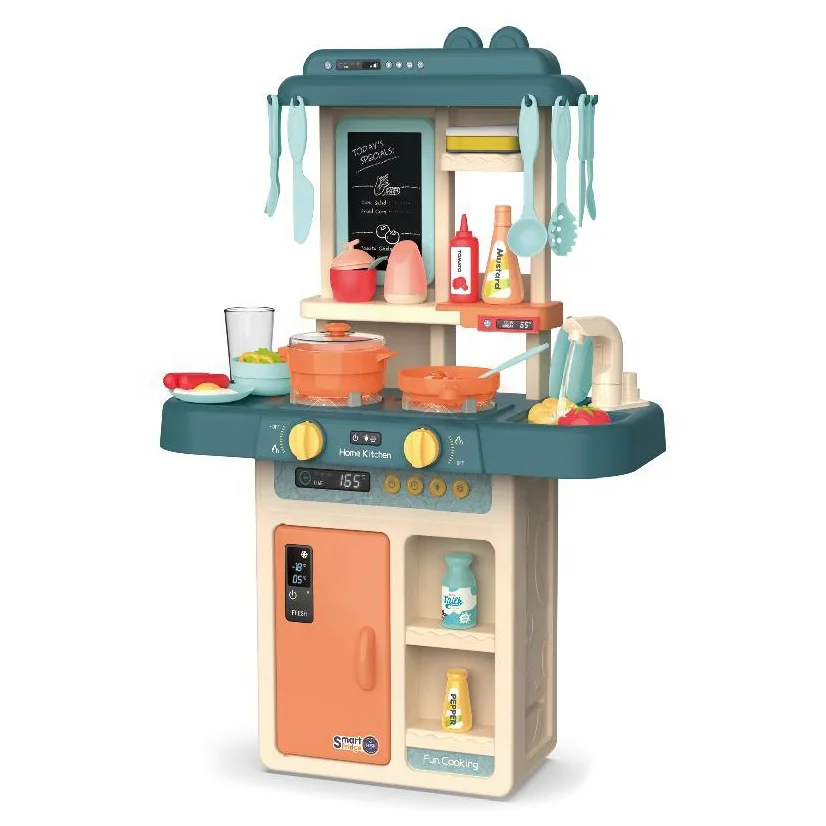 2 in 1 Children Cooking Pretend Play Toy Kitchen Backpack Tool Set Toys Play Food Set Tableware Kitchen Table Toys for Kids