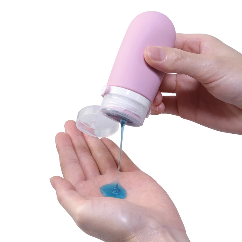 Portable Mini Small 2oz 60ml 90ml Silicone Sauce Squeeze Salad Dressing Container to Go Bottle Silicone Bottle Travel for Lotion