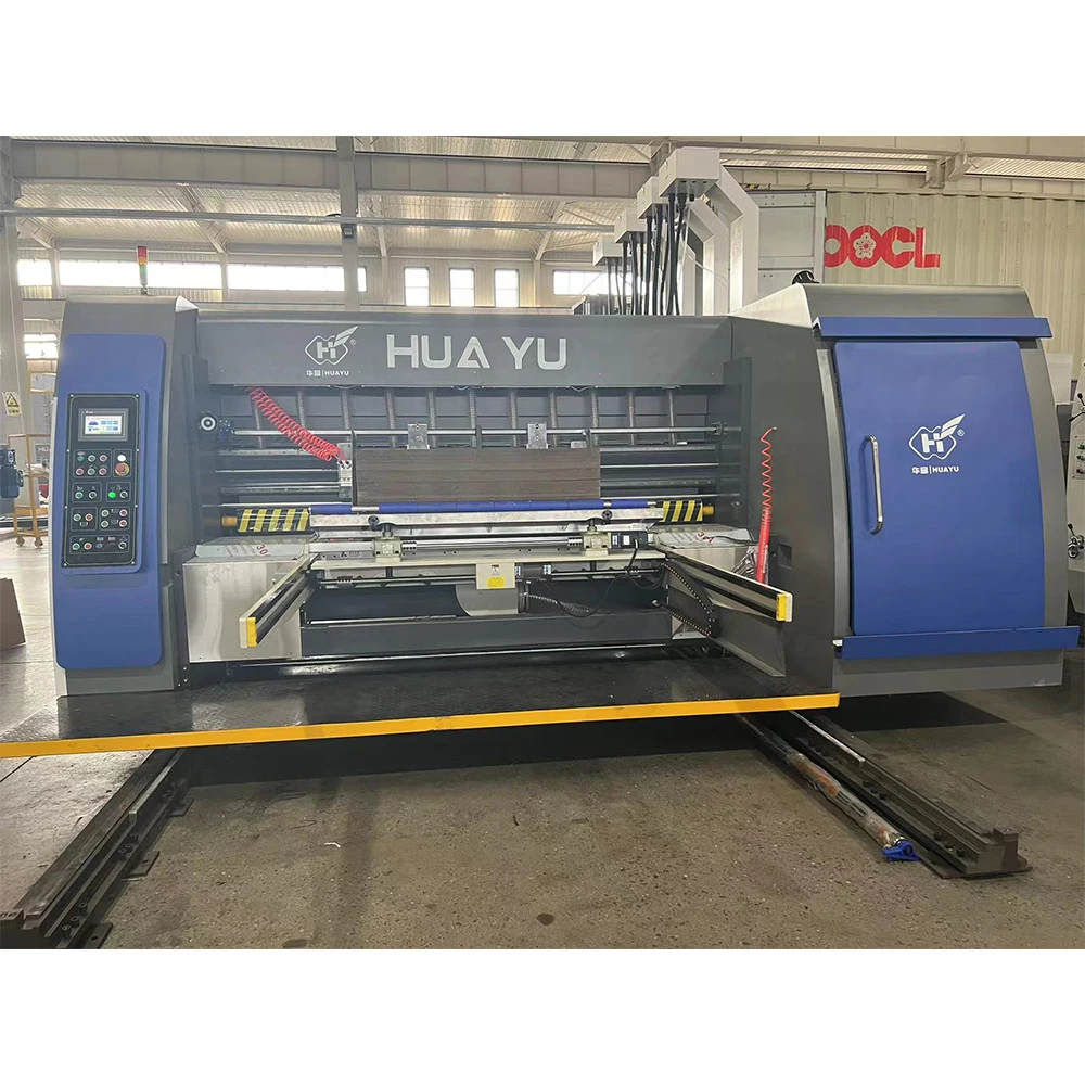 HUAYU SERIES Vacuum Transfer Fully Automatic Lead Feeder Flexo Three Color Printing Slotting Die Cutting Machine