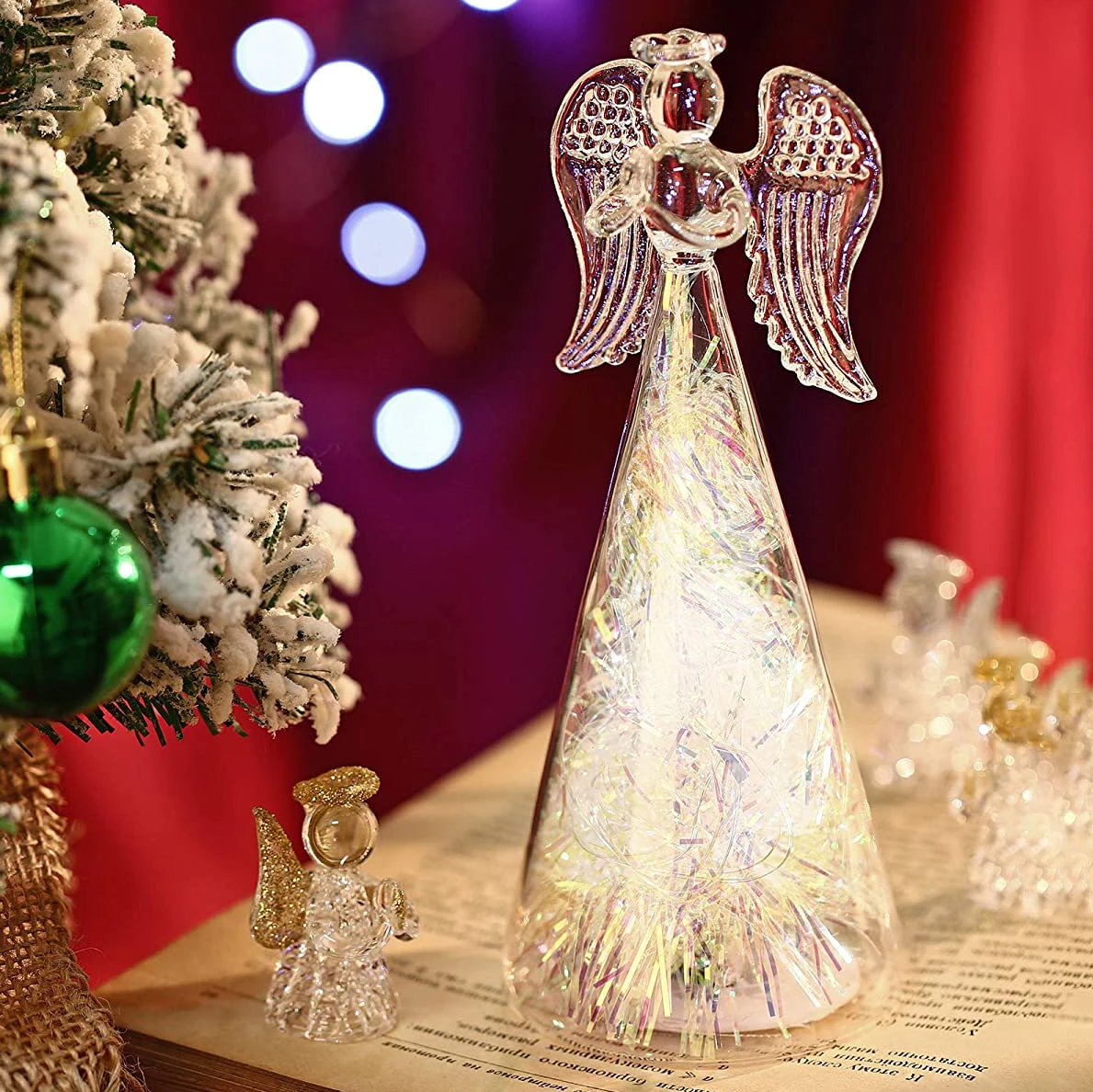 lighted glass angel