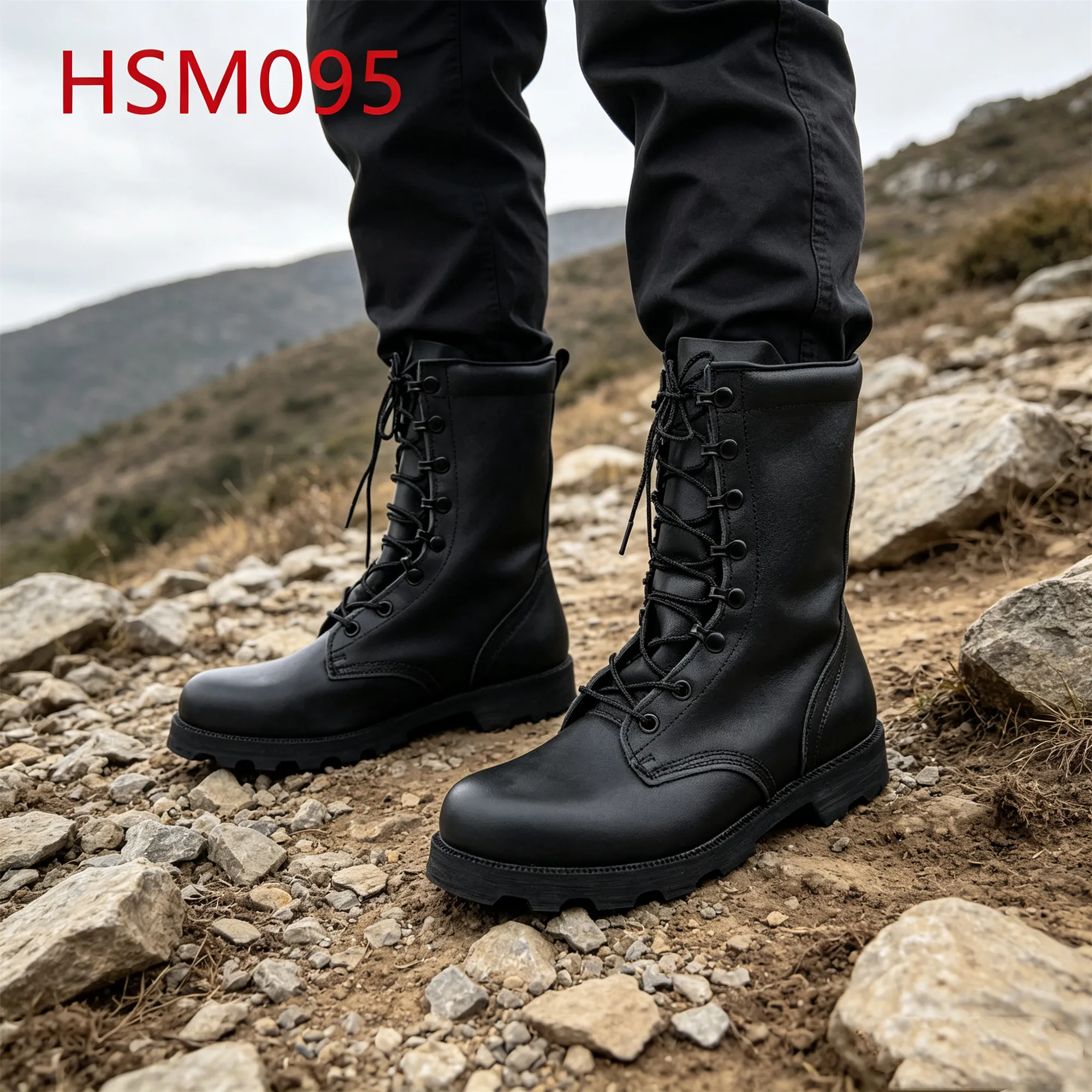 ZYF,Coastal Patrol Best Quality Full Grain Leather Hua Singh Combat Boots Size 38-46 Available Retail Men Leather Boots HSM095