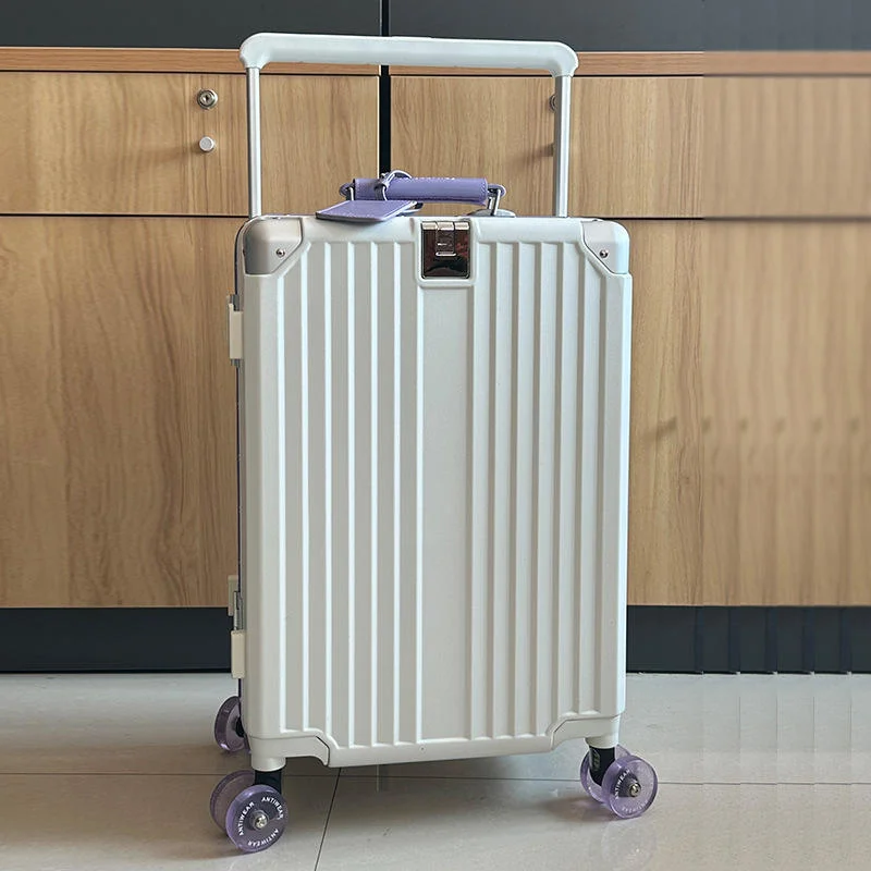 26-Inch Modern Aluminum Frame Luggage Box Mute Spinner Large Capacity Boarding Password Travel Suitcase Skating Wheels TSA Lock