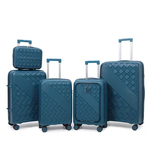 Hot Sale 4-Piece Set of TSA Lock Waterproof 14/20/24/28 Inch Trolley Suitcases Front Opening Travel Luggage with Suitcase Bags