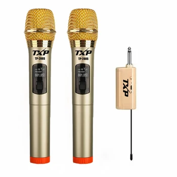 TP-288 High Quality Cordless Mic Handheld Wireless Microphone Professional with Rechargeable Receiver For Church,Stage