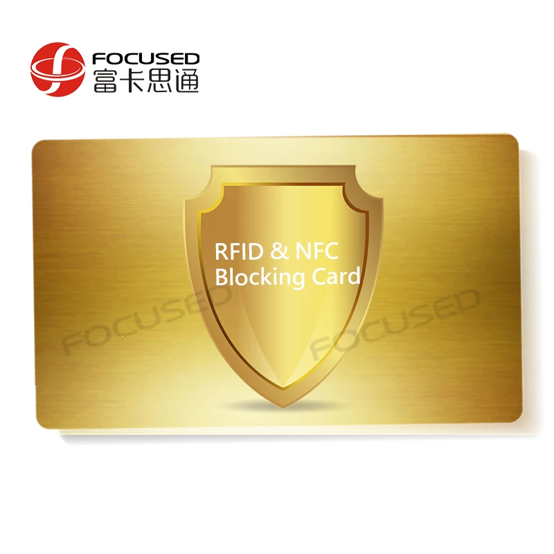 Hot Selling Custom Shape Printed NFC Rfid Blocker Card Holders Protector Slim Credit Card Holder Wallet Rfid Blocking Card