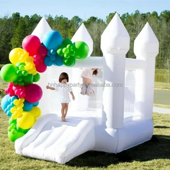 Commercial white inflatable bouncer play for child bounce house slide inflatable birthday playground commerical inflatables