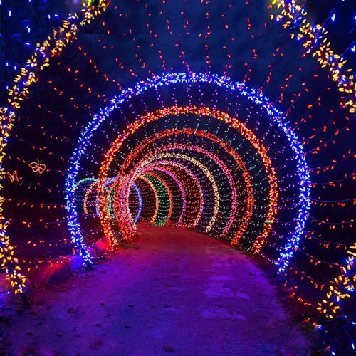 Government Festivals Led Light Decoration Outdoors Led 3D Arch Tunnel Street Lights
