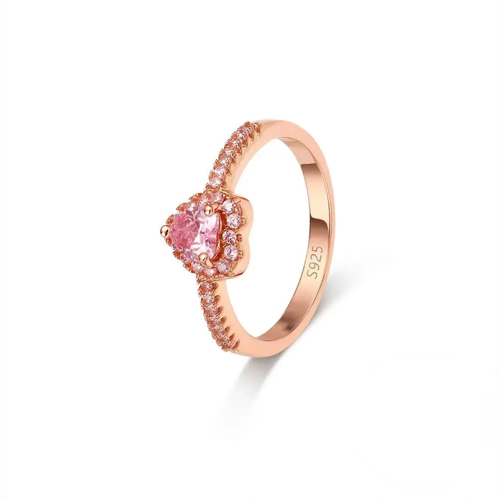 FOXI 925 Sterling Silver Ring with Pink Zircon - Engagement