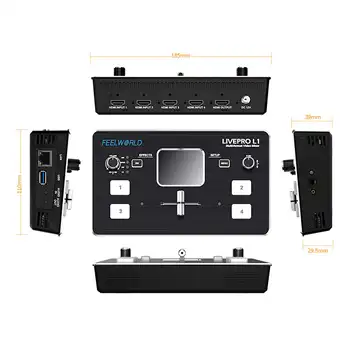 FEELWORLD L1 V1 Professional Live Streaming 4 Camera Video Mixer ATEM Multi-formats Portable Video Switcher product image