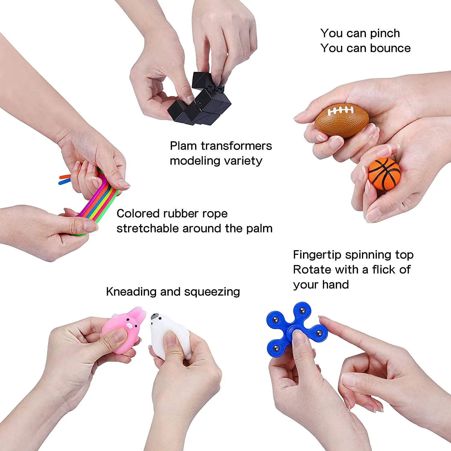 Непоседа пакеты сенсорные игрушки набор СДВГ, игрушки для KidsToys для уменьшения стресса и тревожности детей взрослые игрушки Fidget набор