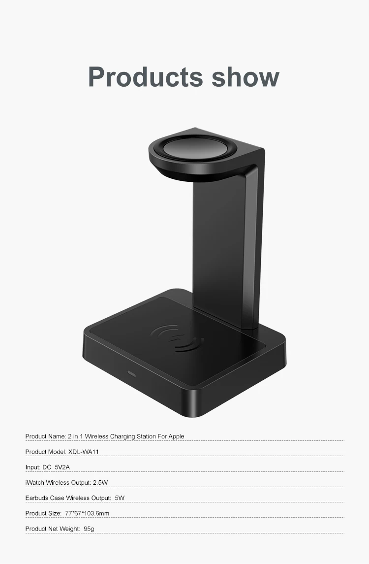 2021 New Release 2 In 1 Intelligent Wireless Charging Station For Apple