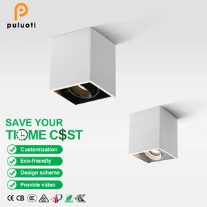 10W IP20 Aluminum Black LED Cob Adjustable Direction Simple Installation Ceiling Spotlights for Office & Hotel MR16/GU10