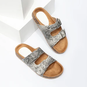 Ladies' Summer Light Weight Low Heeled Sandals with Sexy Exposed Straps Buckle Decoration Slip Cover Waterproof