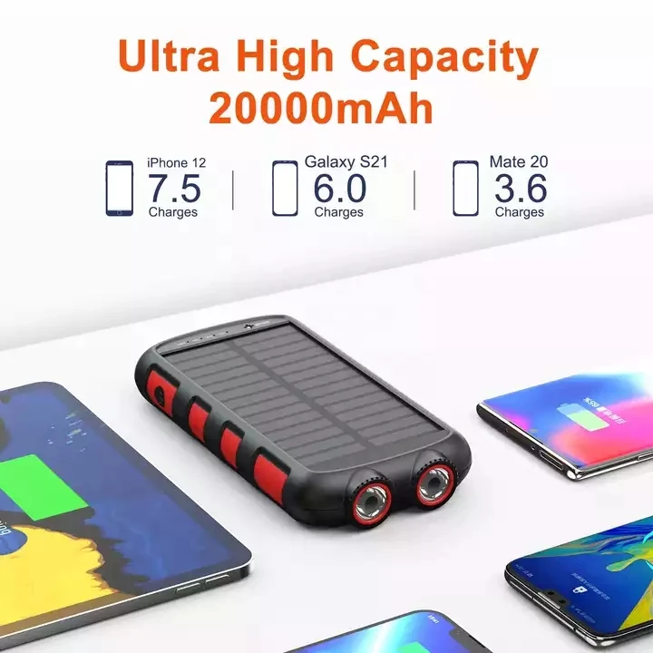 ES965S Portable Solar Charger 20000mah Power Bank