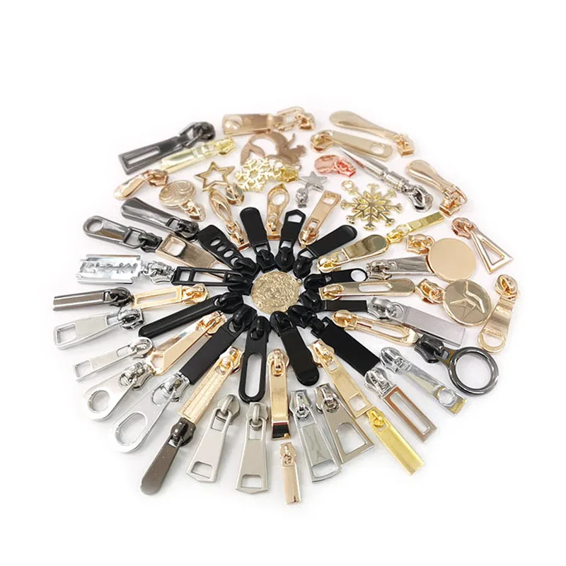 Factory Wholesale Custom Zipper Pulls Electroplating Metal Slider For
