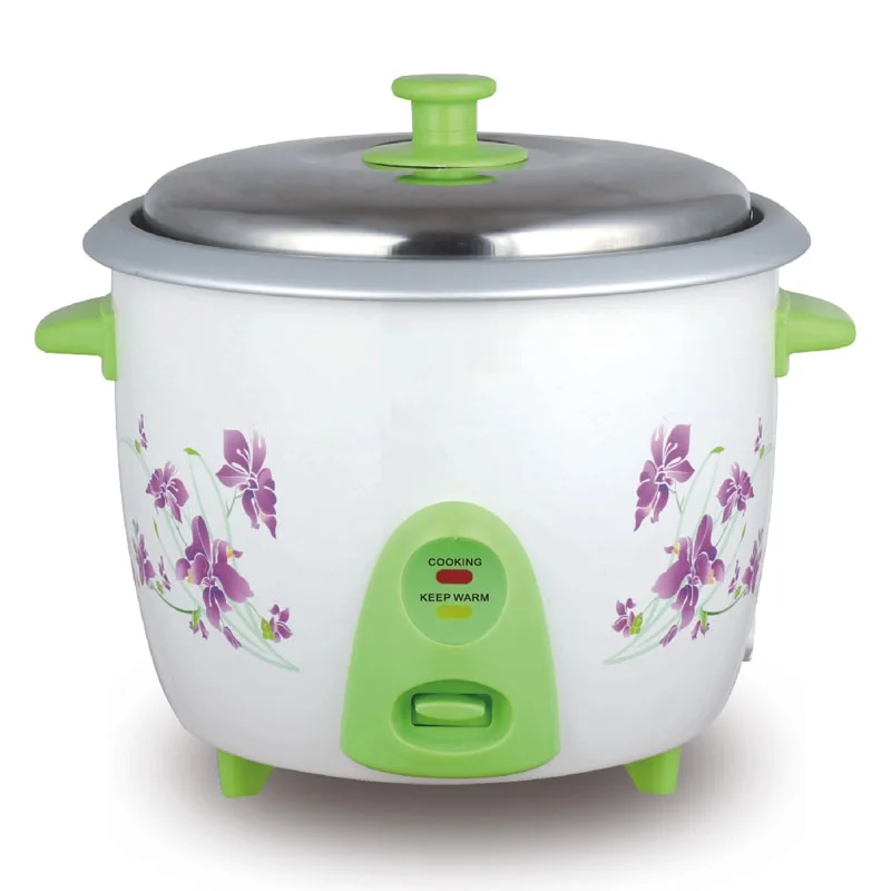 Korean Rice Cooker - 1.8L Drum Shape with Painting Flowers