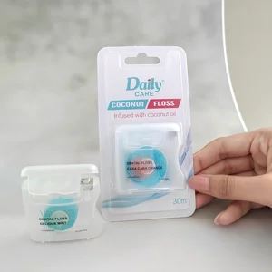 Daily Care New Coconut Oil Added Dental Floss Fresh Polyester Teeth Flosser 30M Roll Waxed Oral Floss 630D 1050D 1260D