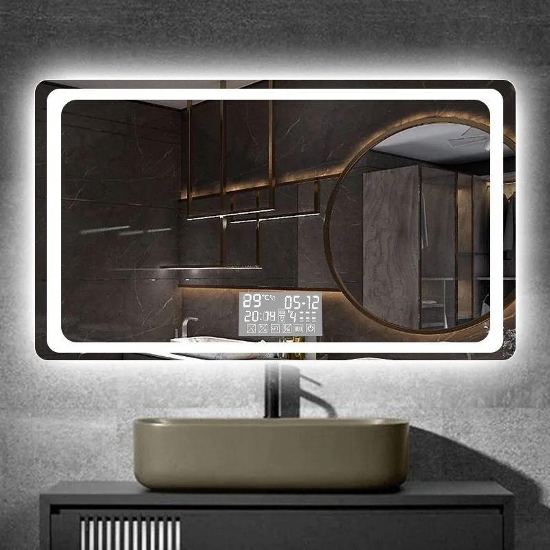 product big espejo cuerpo completo hanging smart large sandblast dimming bathroom makeup mirror with led light and bluetooth-0
