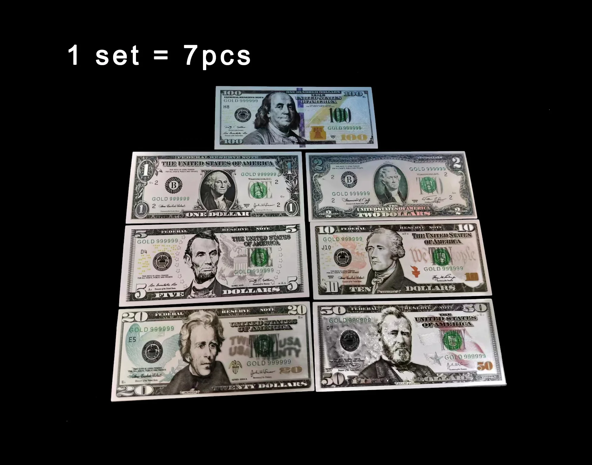 새로운 실버 유로 지폐 선물 컬렉션 USD 5 10 20 50 100 200 500 1000 실버 도금 방수 금속 애니메이션 스타일  달러 지폐