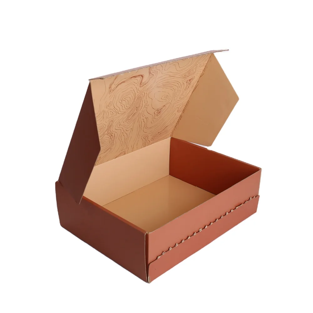 product custom recyclable corrugated paper packaging self sealing mailer shipping box tear strip printing eco friendly paper box-3