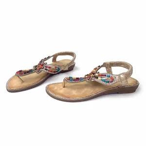 Luxury Custom Rhinestone Designer Sandals for Women and Women Fashionable Flat Sandals for Women comfort