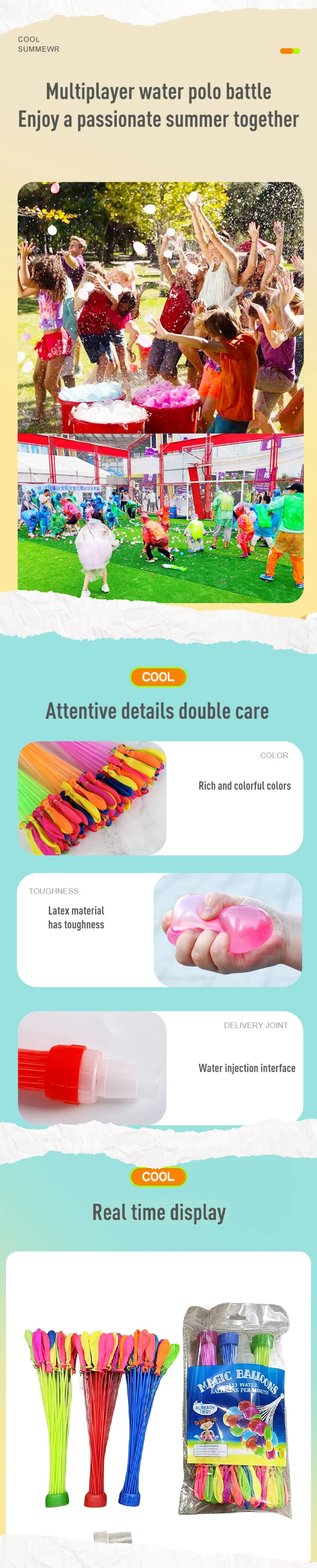 Factory Spot Water Balloons 111pcs/bag Balloon Self Sealing Magic Quick