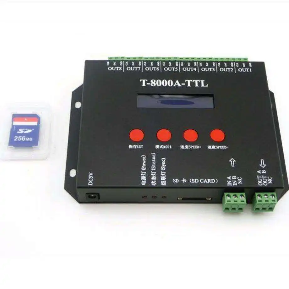 T-8000A RGB LED Strip Controller with SD Card | Programmable Pixel ...