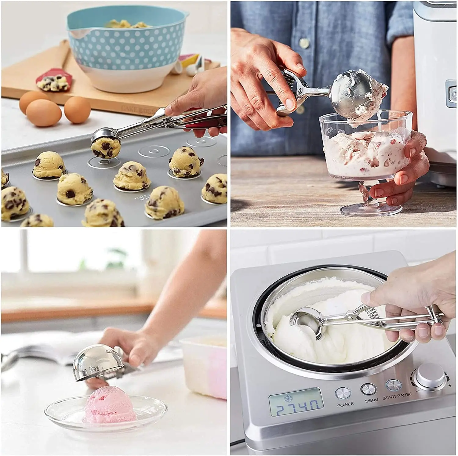 Buy Wholesale China Cookie Scoop Set, Ice Cream Scoops With Trigger,  Stainless Steel Cookie Scoops, Ice Cream Spoon & Ice Cream Scoop at USD 3